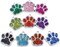 40 Pcs Dog Cat Paw Shape Charms Pendants for DIY Jewelry Making (Multicolor)